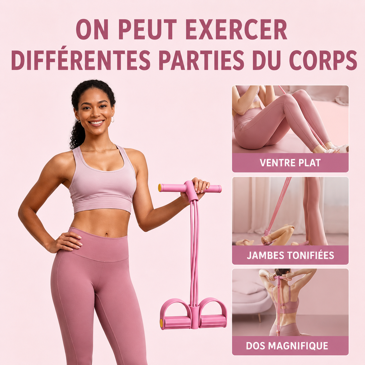 Appareil Fitness 2-en-1 avec Élastiques | Renforcement Musculaire à Domicile – Magicloo