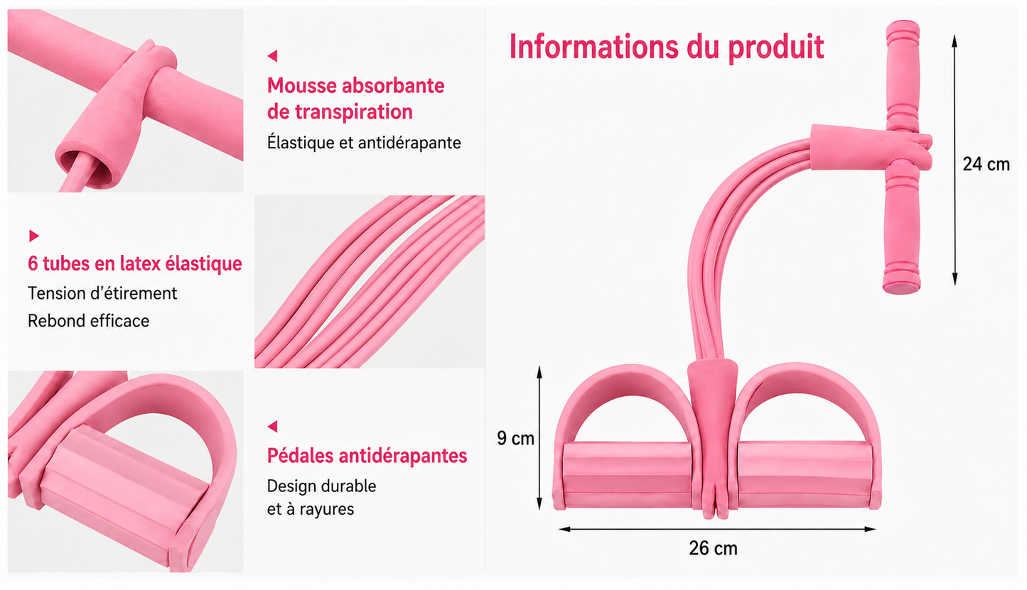 Appareil Fitness 2-en-1 avec Élastiques | Renforcement Musculaire à Domicile – Magicloo