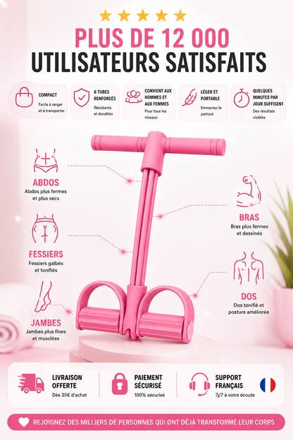 Appareil Fitness 2-en-1 avec Élastiques | Renforcement Musculaire à Domicile – Magicloo